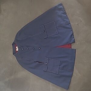 VINTAGE FRANKLIN SIMON FRENCH BLUE CAPE JACKET